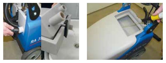 شستشوی مخزن آب کثیف دستگاه اسکرابر دستی